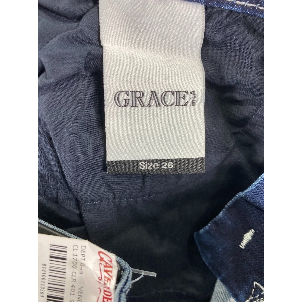 Grace in LA Women Bootcut Jeans Size 26 Low Rise Easy Fit Aztec Embroidery NWT - Picture 7 of 11